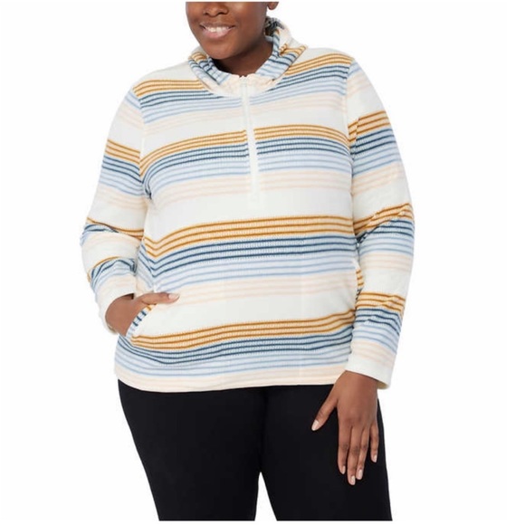 O’Neill Ladies Women Half Zip Polar Fleece Hoodie - CREAM - Picture 3 of 5